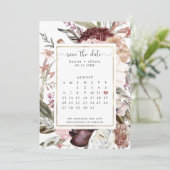 Het Roos bewaart de kalender van de Datum Save The Date (Staand voorkant)
