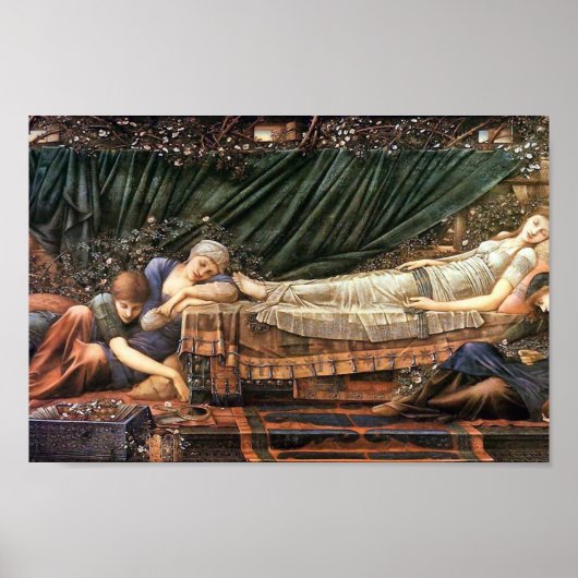 Het Roos Bower van Edward Burne Jones Poster (Voorkant)