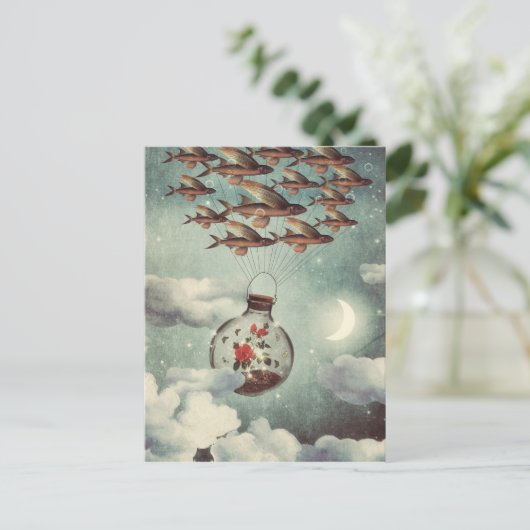 Het Roos dat naar de wereld keek Briefkaart (Staand voorkant)