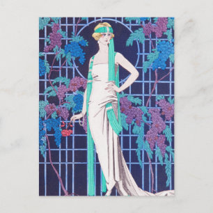 Het Roos en het Night Art Deco Briefkaart
