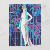 Het Roos en het Night Art Deco Briefkaart (Voorkant)