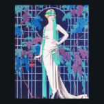Het Roos en het Night Art Deco Poster<br><div class="desc">De Rozen en het Night Art Deco poster. Art Deco-illustratie uit de jaren twintig. De Franse kunstenaar Georges Barbier schilderde in de jaren 20 prachtige beelden van Parijs. Vaak waren er in zijn werk vrouwen en paren in staten van herstelling, ennui en een beetje verveling. De Rozen en de nacht...</div>
