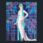 Het Roos en het Night Art Deco Poster<br><div class="desc">De Rozen en het Night Art Deco poster. Art Deco-illustratie uit de jaren twintig. De Franse kunstenaar Georges Barbier schilderde in de jaren 20 prachtige beelden van Parijs. Vaak waren er in zijn werk vrouwen en paren in staten van herstelling, ennui en een beetje verveling. De Rozen en de nacht...</div>