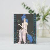 Het Roos Evening Dress van George Barbier Briefkaart (Staand voorkant)