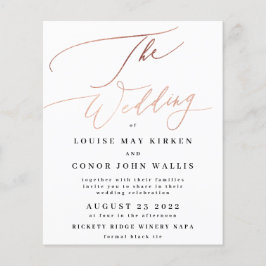 Het Roos Gold Foil Elegant Invite voor weddenschap Flyer