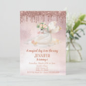 Het Roos Gold Glitter van het kind drijft de UNICO Kaart (Staand voorkant)