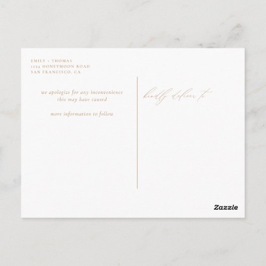 Het Roos Gold van het Manuscript van de Datum wij Briefkaart (Achterkant)