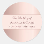 Het roos goud van de bruiloft dank u elegante mode ronde sticker (Voorkant)