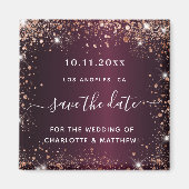 Het roos goudglitter van de bruidsbruid met een we magneet (Voorkant)