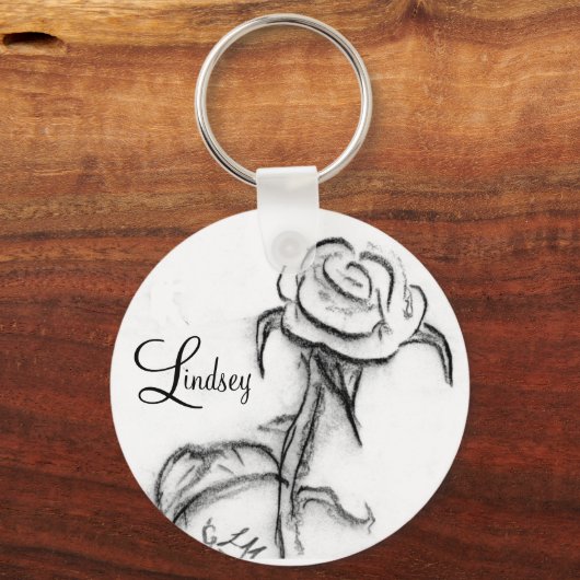 Het roos Lindsey Sleutelhanger (Voorkant)