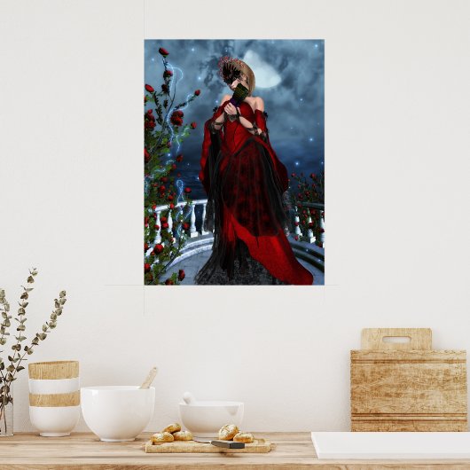 Het Roos Masquerade Poster (Keuken)