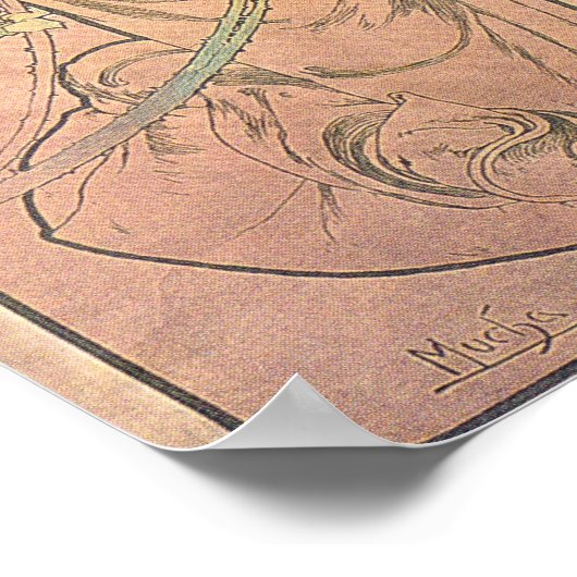 Het Roos - Mucha Poster (Hoek)