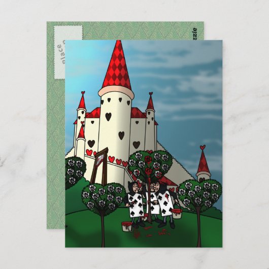 Het Roos rode Briefkaart schilderen (Voorkant / Achterkant)