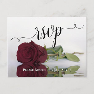 Het Roos van Burgundy Elegant Wedding RSVP Briefkaart