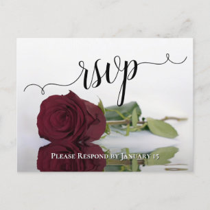 Het Roos van Burgundy Elegant Wedding RSVP Briefkaart