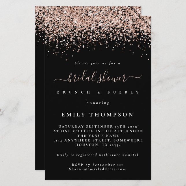 Het Roos van de begroting Glitter Vrijgezellenfees (Voorkant / Achterkant)