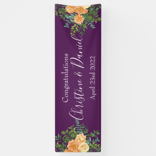 Het Roos van de Peach van het Fall Wedding op Paa Spandoek (Verticaal)