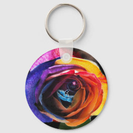 Het Roos van de regenboog omdoen Sleutelhanger