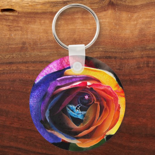 Het Roos van de regenboog omdoen Sleutelhanger (Achterkant)