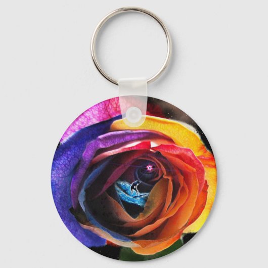 Het Roos van de regenboog omdoen Sleutelhanger (Achterkant)