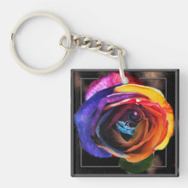 Het Roos van de regenboog omdoen Sleutelhanger