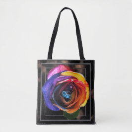 Het Roos van de regenboog omdoen Tote Bag