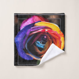 Het Roos van de regenboog omdoen Washandje