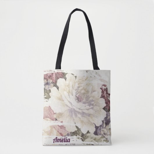 Het roos van de terugwinning bekleedingspatroon tote bag (Voorkant)