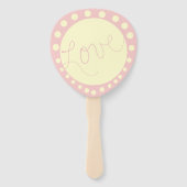 Het Roos van de weddenschap Cream Polka Dots geper Handwaaier (Voorkant)