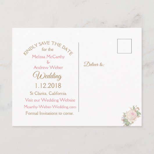 Het Roos van het deeg sparen de Briefkaarten van d (Achterkant)