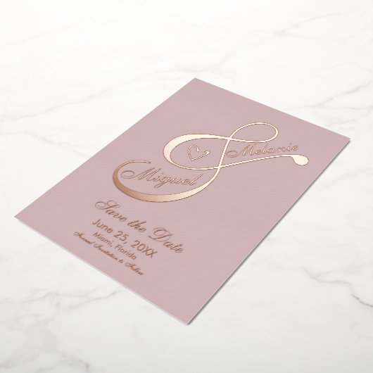 Het Roos van het Hart van Ampersand Blush sparen d Folie Uitnodiging (Gedraaid)