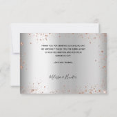 Het roos van het huwelijk is elegant bedankkaart (Achterkant)