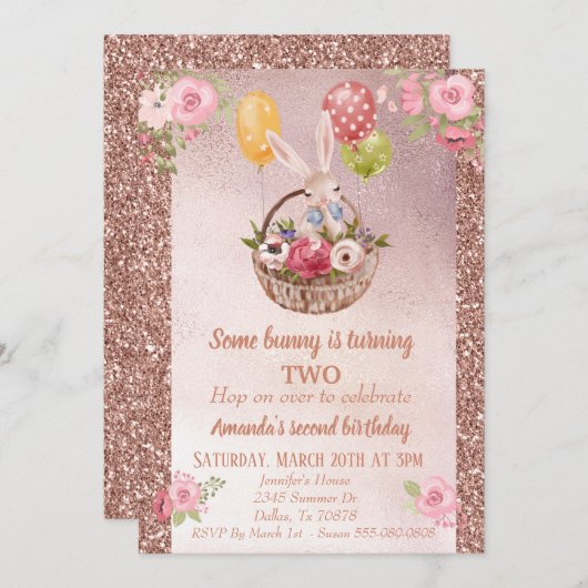 Het Roos van het kind Glitter... wat een vleugje. Kaart (Voorkant / Achterkant)