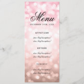 Het Roos van het Menu van de bruiloft Blush Pink G (Voorkant)