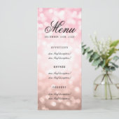 Het Roos van het Menu van de bruiloft Blush Pink G (Staand voorkant)