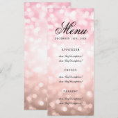 Het Roos van het Menu van de bruiloft Blush Pink G (Voorkant / Achterkant)