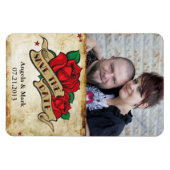 Het Roos van het tattoo sparen de datum Magnet van Magneet (Horizontaal)