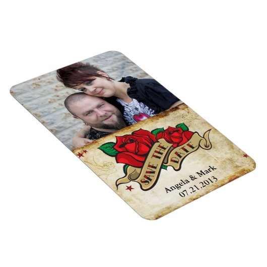 Het Roos van het tattoo sparen de datum Magnet van Magneet (Rechterzijde)