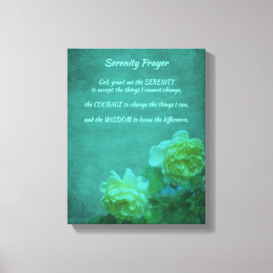 Het Roos van Serenity Prayer Inspirerend Canvas Afdruk