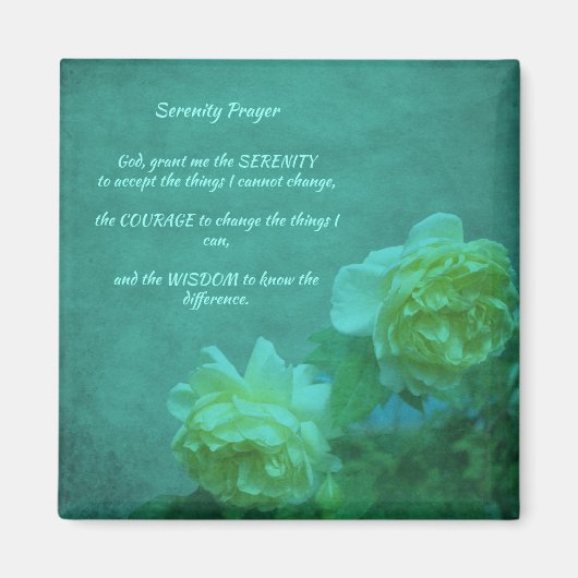Het Roos van Serenity Prayer Inspirerend Magneet (Voorkant)