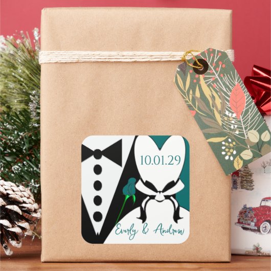 Het roos verandert kleur om met uw gebeurtenis te vierkante sticker (Feestdagen)