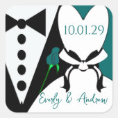 Het roos verandert kleur om met uw gebeurtenis te vierkante sticker (Voorkant)