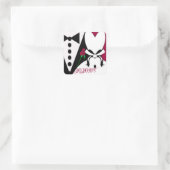 Het roos verandert kleur om met uw gebeurtenis te  vierkante sticker (Tas)