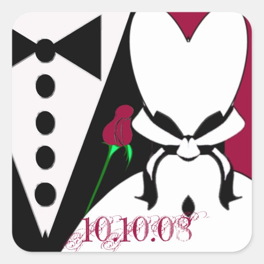 Het roos verandert kleur om met uw gebeurtenis te  vierkante sticker (Voorkant)