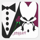 Het roos verandert kleur om met uw gebeurtenis te vierkante sticker (Voorkant)