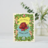  het Roos zonder doornen cherubs Feestdagenkaart (Staand voorkant)