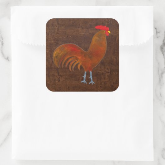 Het rooster 2009 vierkante sticker (Tas)