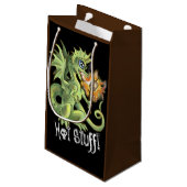 Het roosteren van de draak van de draak klein cadeauzakje (Achterkant Gekanteld)