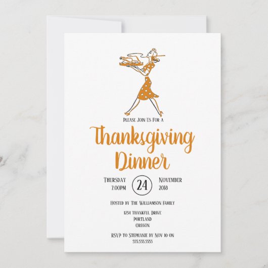 Het roosteren van het Thanksgiving van Retro in Tu Kaart (Voorkant)