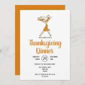 Het roosteren van het Thanksgiving van Retro in Tu Kaart (Voorkant / Achterkant)